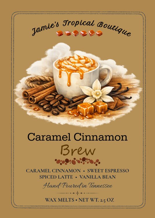 Caramel Cinnamon Brew scent artwork or product display